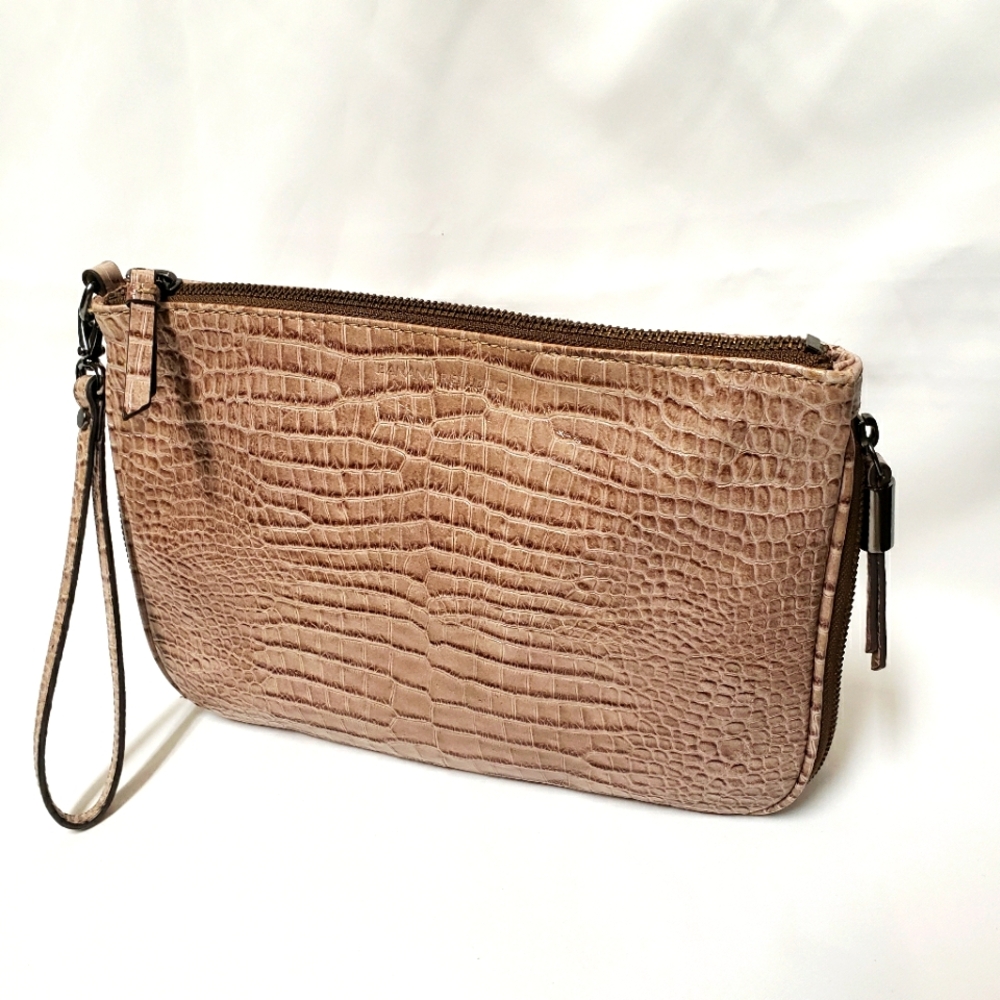 Banana Republic large expandable Taupe wristlet
